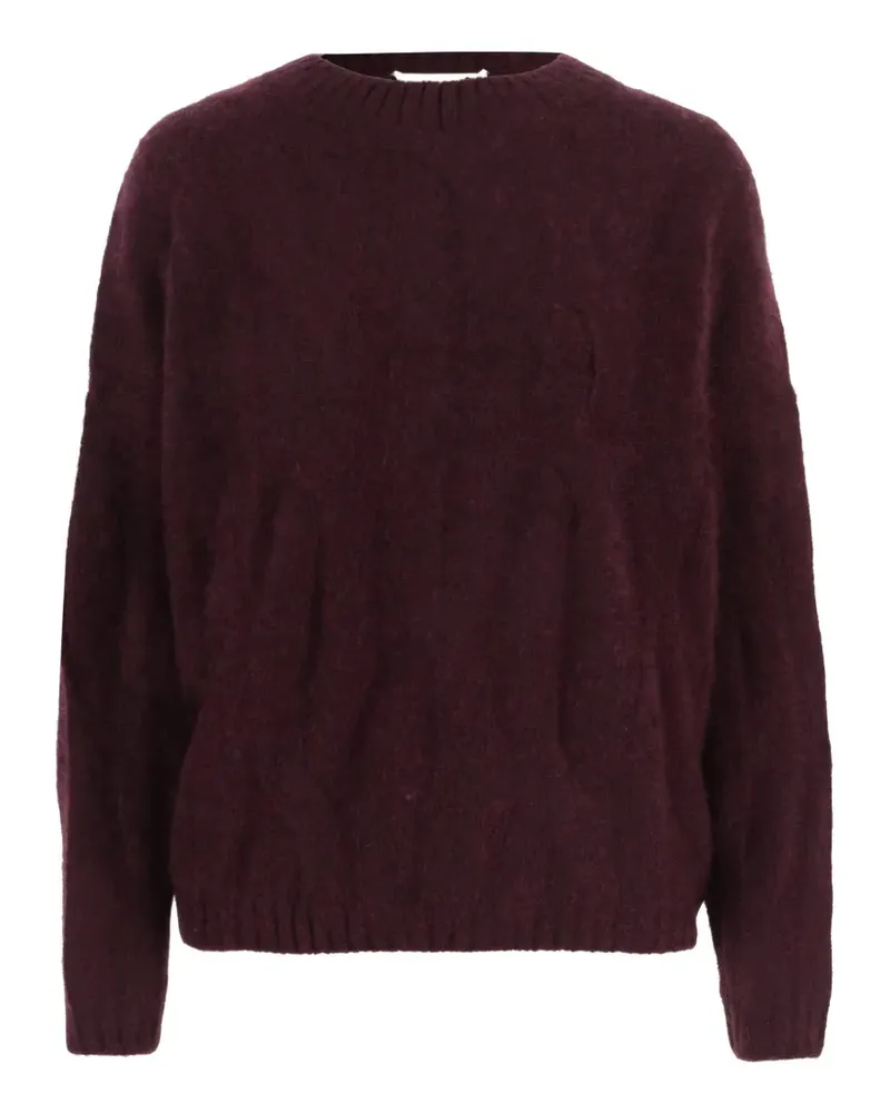 ALLUDE Pullover mit Zopfmuster - Violett Violett