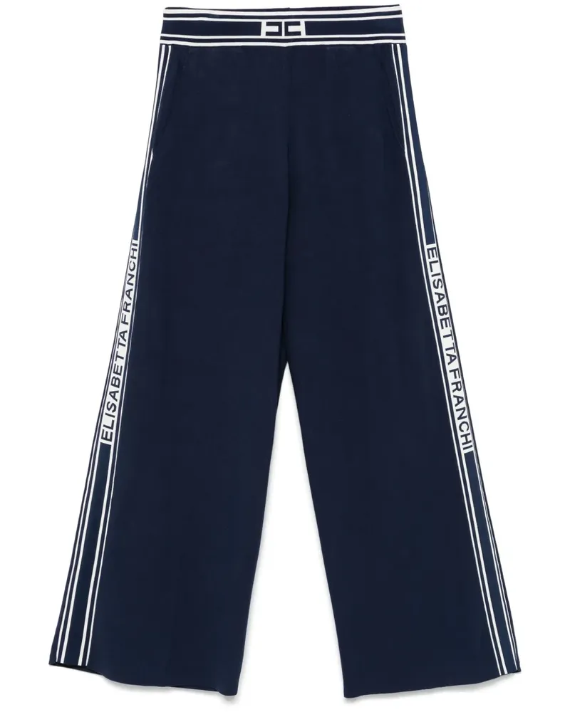 Elisabetta Franchi Hose mit Kontrastbändern - Blau Blau