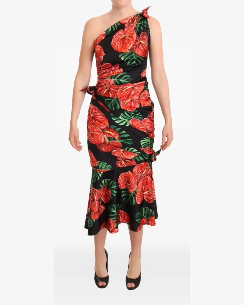 Dolce & Gabbana Robe mit Blumenprint - Schwarz Schwarz