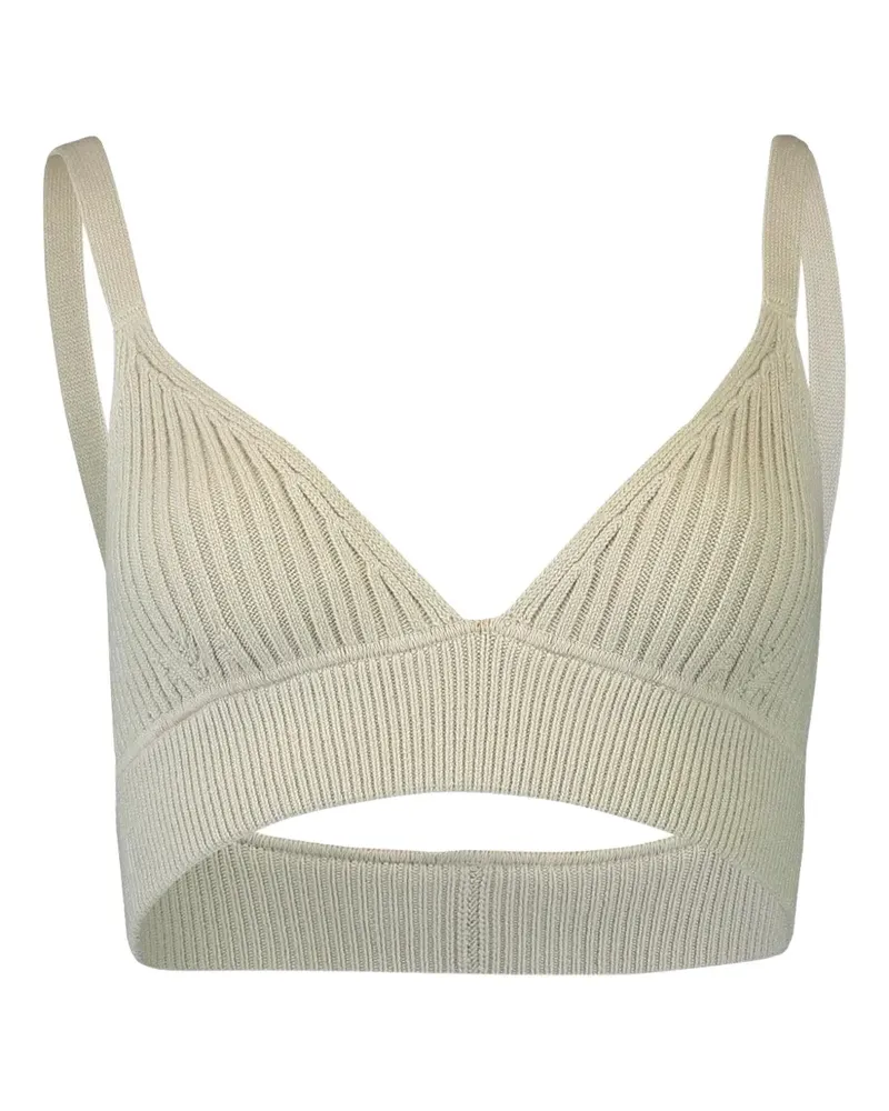 Michael Kors ribbed cashmere bra top - Nude Nude