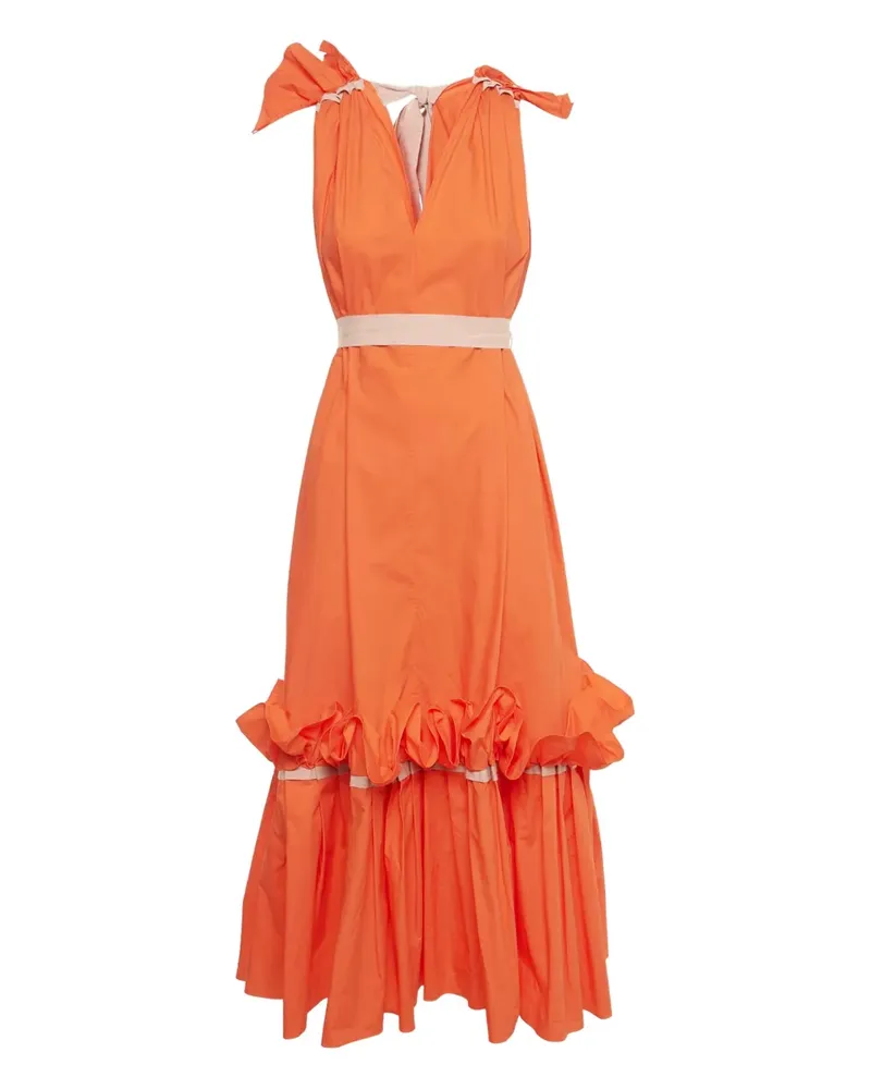 Roksanda Ilincic poplin flounce maxi dress - Orange Orange
