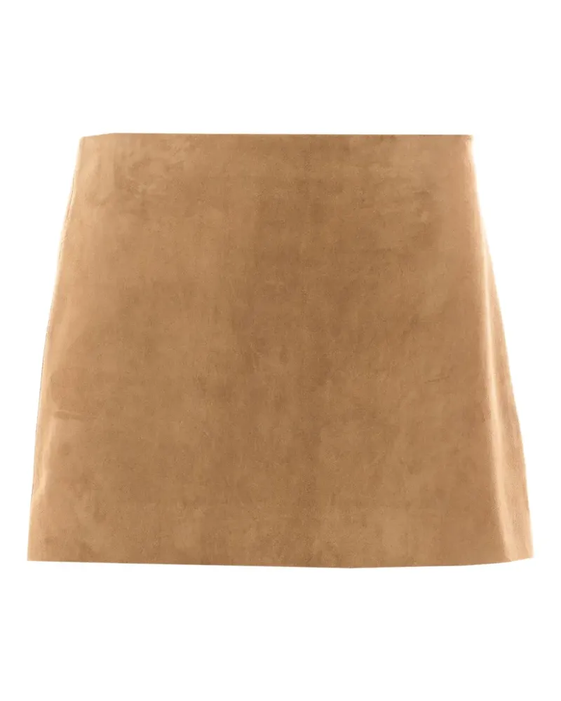 KHAITE Jett leather mini skirt - Nude Nude
