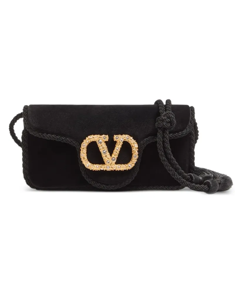 Valentino Garavani Locò Clutch mit Schmucksteinen - Schwarz Schwarz