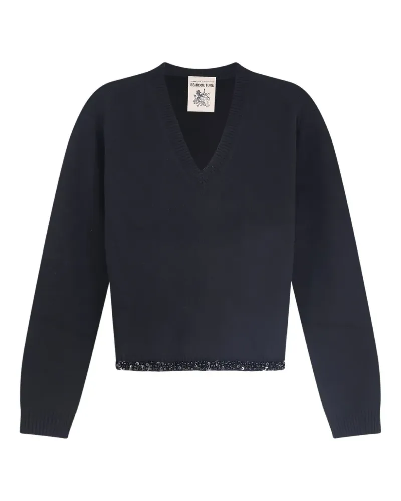Semicouture Celia Pullover mit Pailletten - Schwarz Schwarz