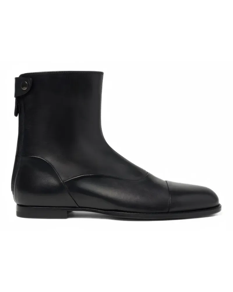 Scarosso Stiefel mit Zehenkappe und Reißverschluss hinten - Schwarz Schwarz