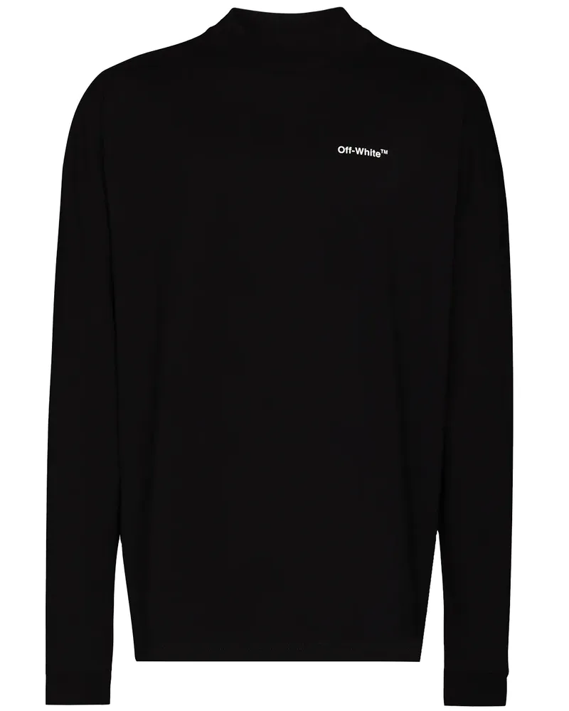 OFF-WHITE Langarmshirt mit Caravaggio-Print - Schwarz Schwarz