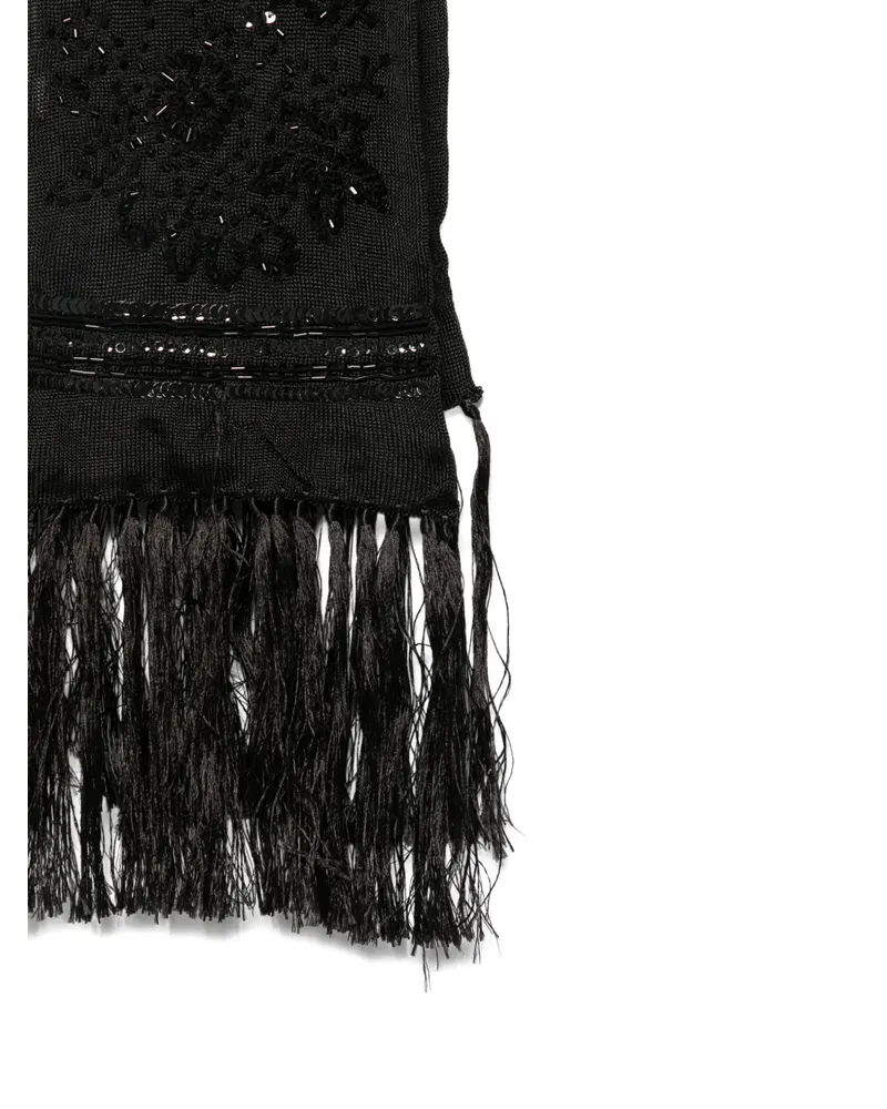 Dsquared2 embellished fringed scarf - Schwarz Schwarz