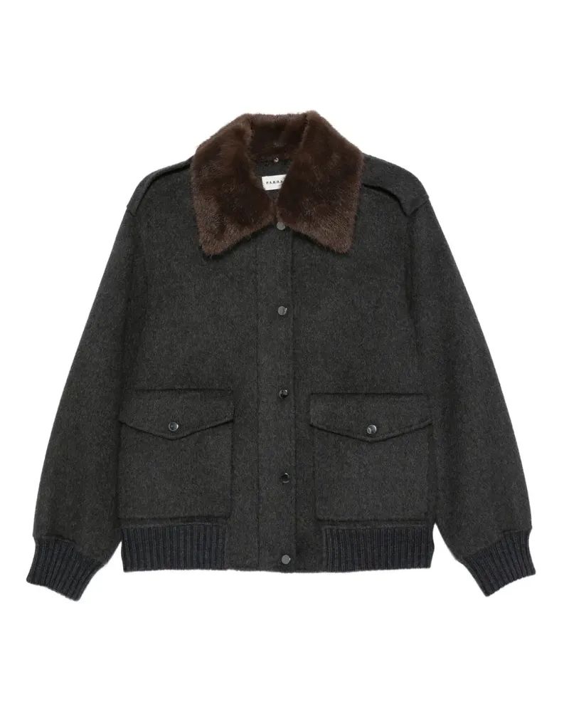 P.A.R.O.S.H. P.A.R.O H. Bomberjacke mit Faux-Fur-Kragen - Grau Grau