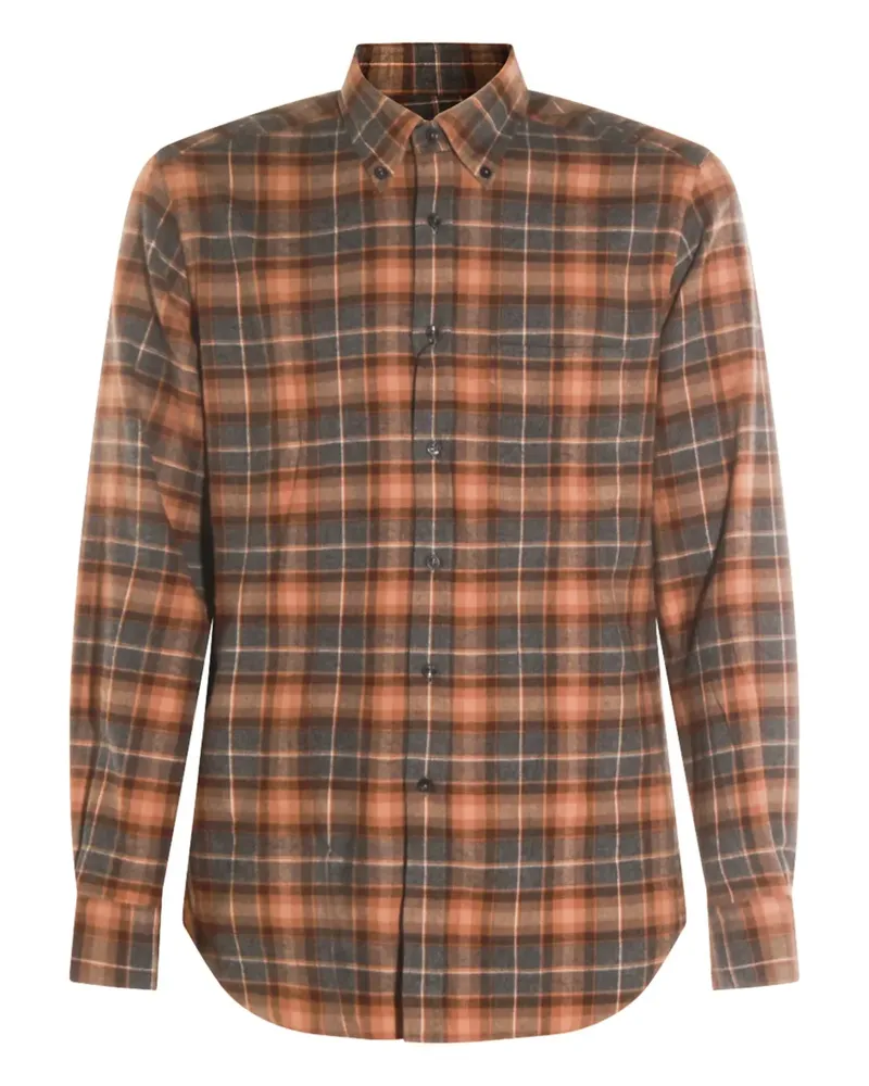 Glanshirt Kariertes Hemd - Braun Braun