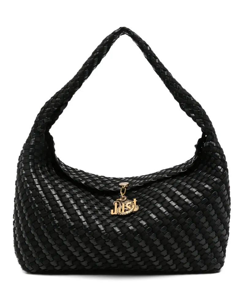 Just Cavalli Schultertasche mit Logo-Anhänger - Schwarz Schwarz
