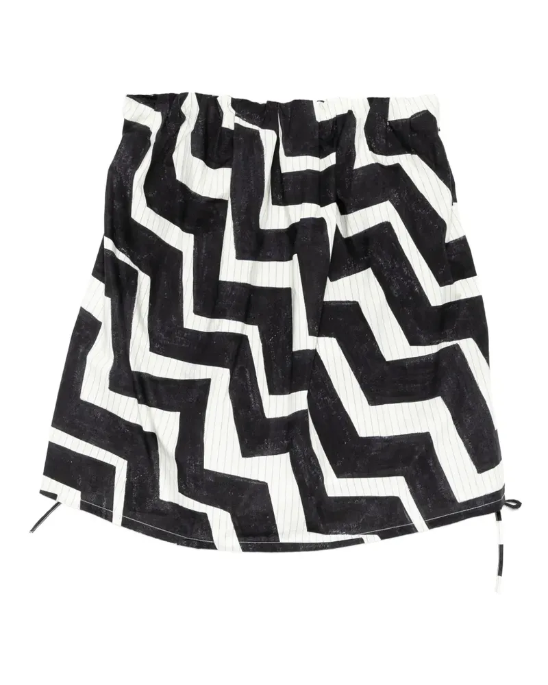 JNBY Bandeau-Top mit Zickzack-Print und Kordelzug - Schwarz Schwarz