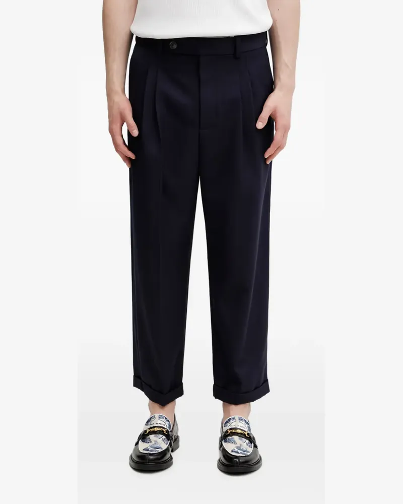 Drôle de Monsieur pleated turned-up trousers - Blau Blau