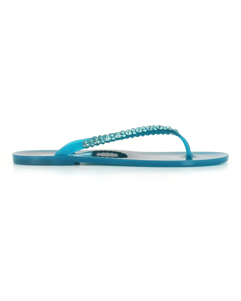 Menghi crystal-embellished flip-flops - Blau Blau