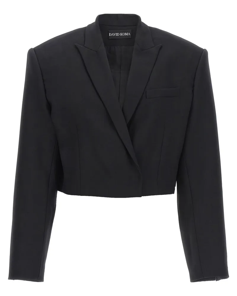 David Koma Cropped-Blazer - Schwarz Schwarz