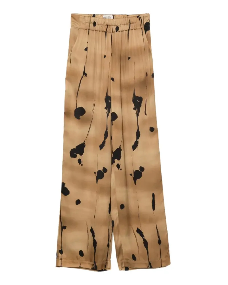 Gentry Portofino abstract-print elasticated-waist palazzo pants - Nude Nude