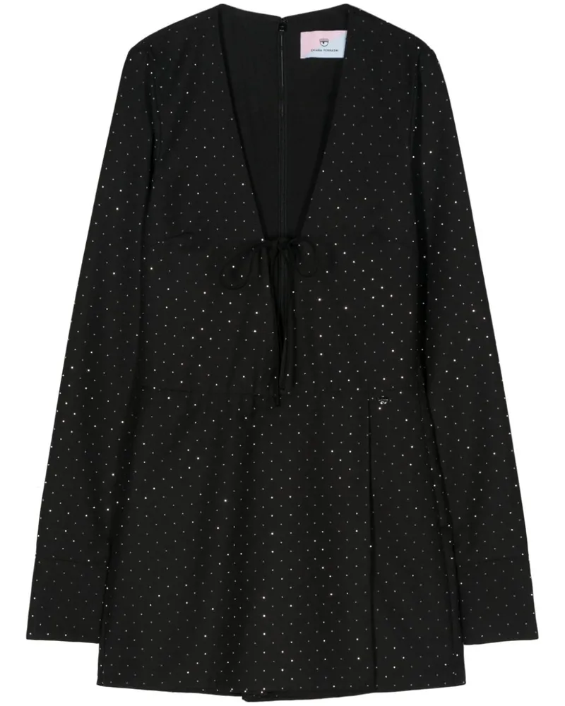 Chiara Ferragni Strassverzierter Playsuit - Schwarz Schwarz