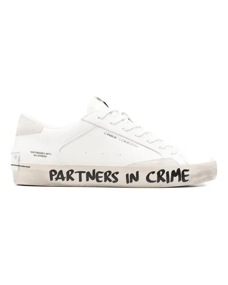 Crime Distressed Sneakers aus Leder - Weiß Weiß