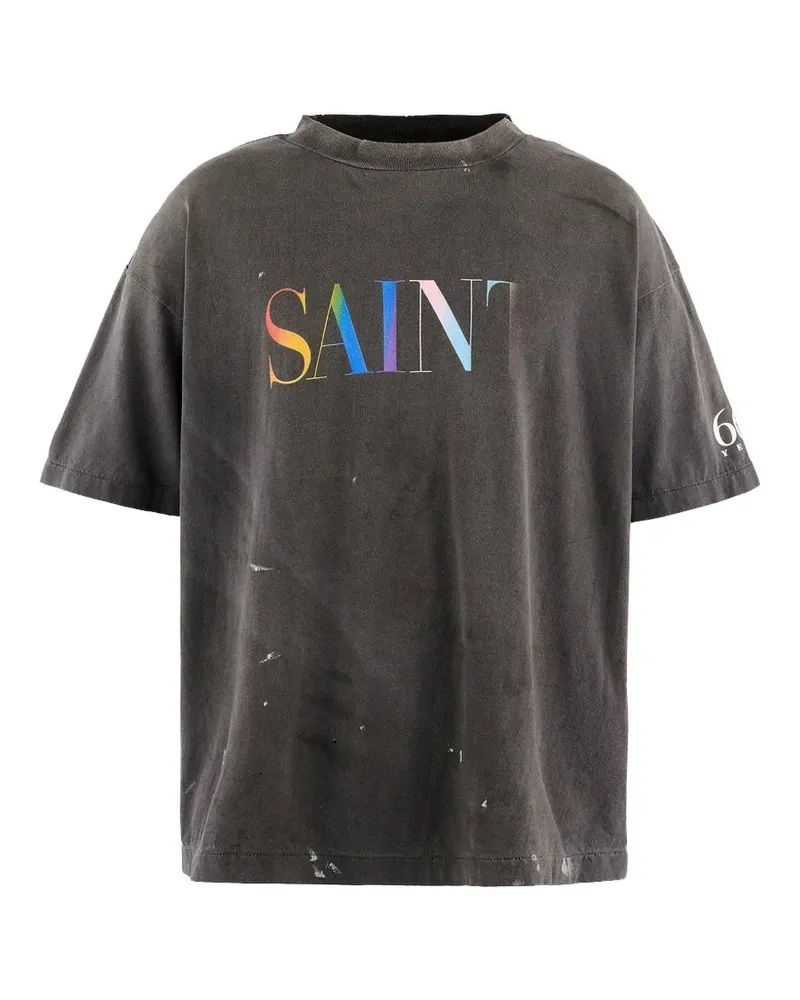 SAINT MXXXXXX T-Shirt im Distressed-Look - Grau Grau