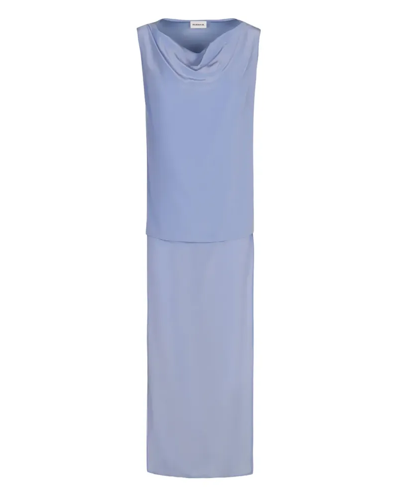 P.A.R.O.S.H. Asymmetrische Bluse mit Wasserfallkragen - Blau Blau
