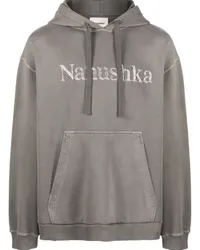 Nanushka Hoodie mit Logo-Stickerei Grau