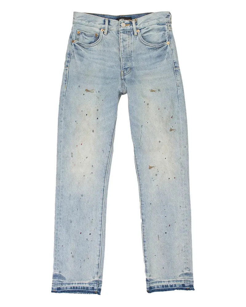PURPLE BRAND Jeans mit Farbklecks-Print - Blau Blau