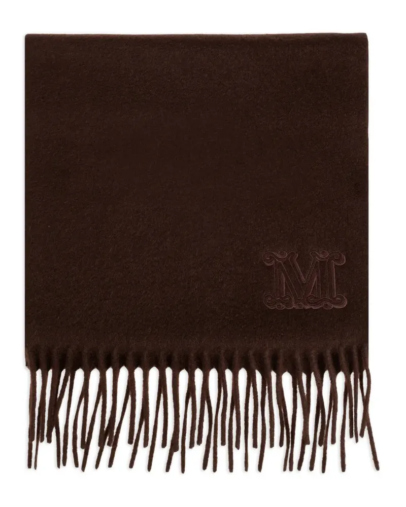 Max Mara Schal mit Logo-Stickerei - Braun Braun