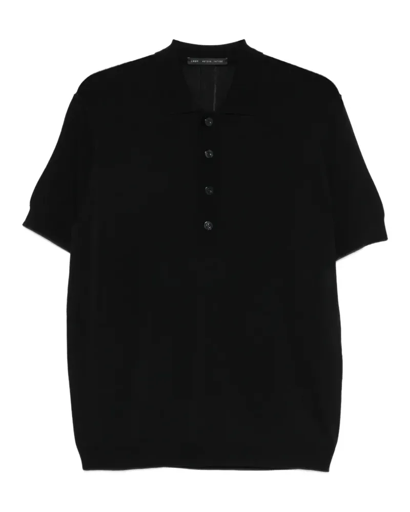 Low Brand Poloshirt mit Knopfleiste - Schwarz Schwarz
