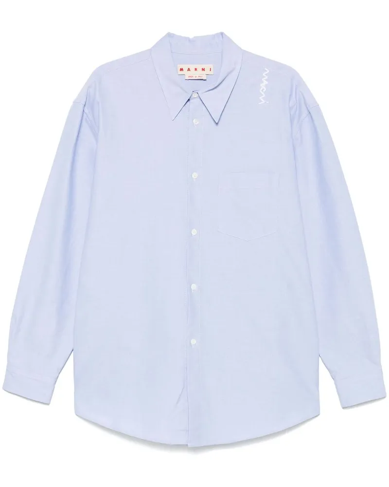 Marni Hemd mit Logo-Stickerei - Blau Blau