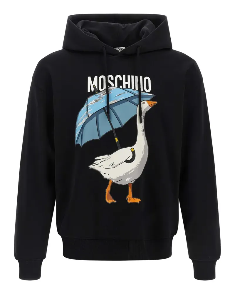 Moschino Hoodie mit Gänse-Print - Schwarz Schwarz