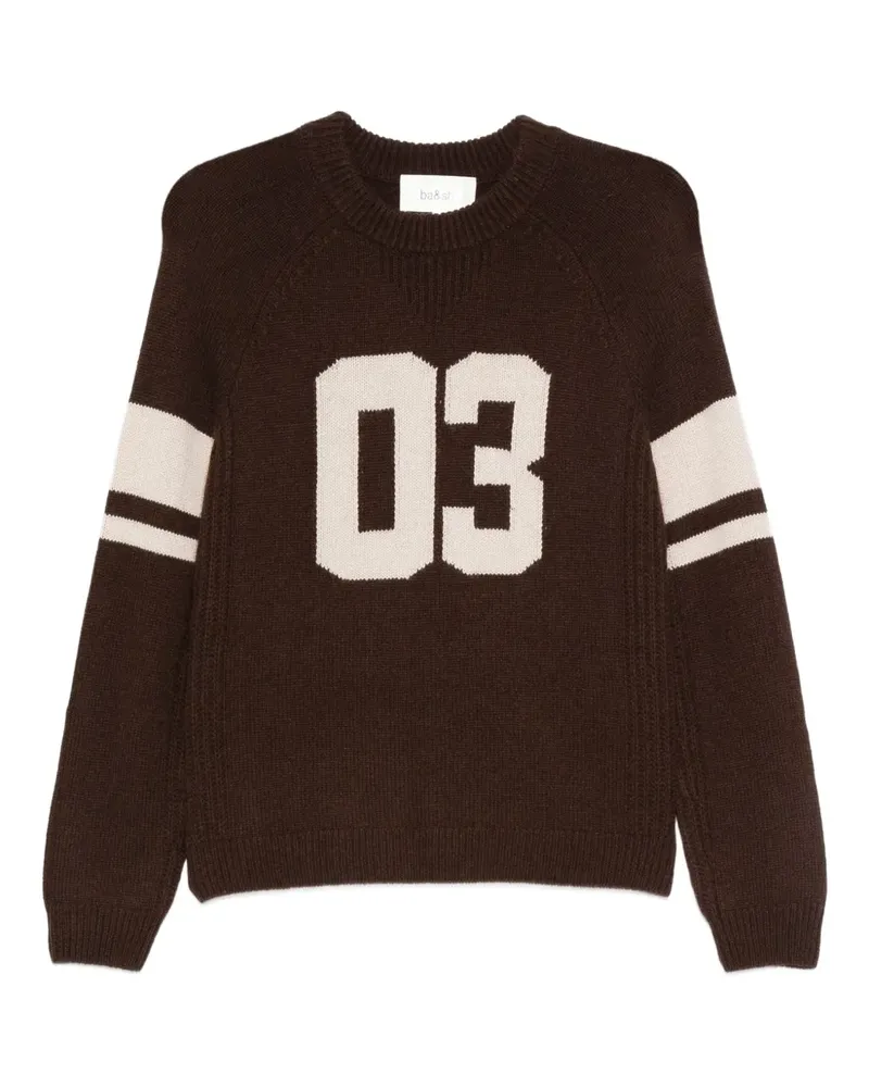 ba&sh number-intarsia wool sweater - Braun Braun