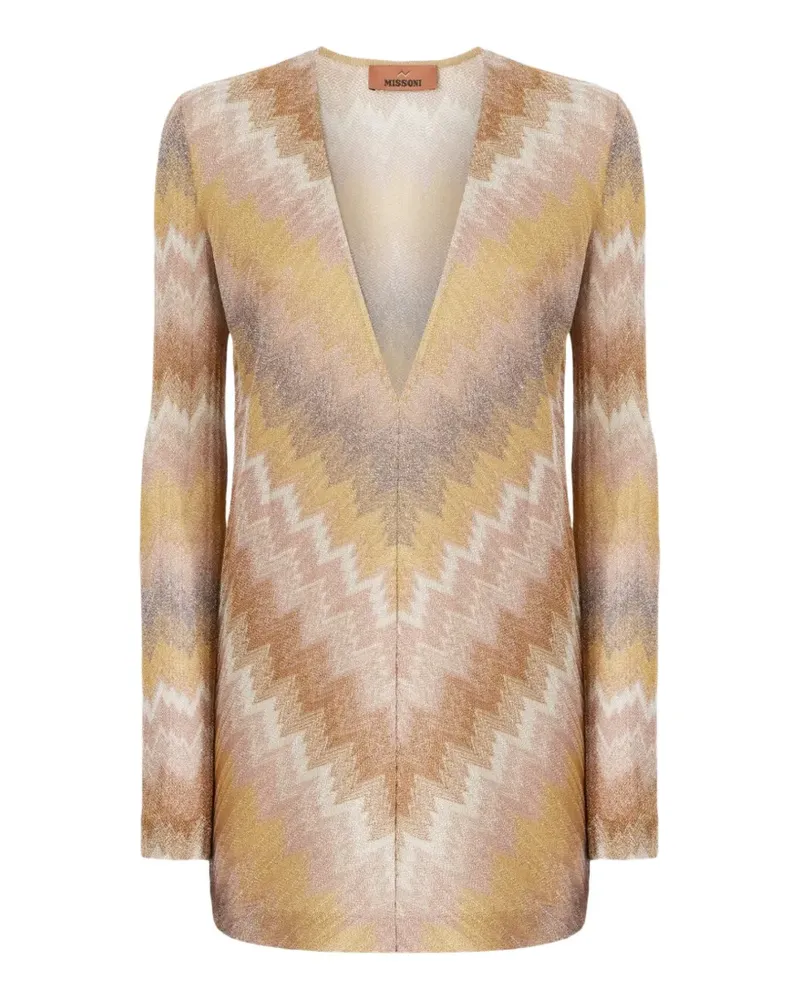 Missoni V-neck chevron mini dress - Nude Nude