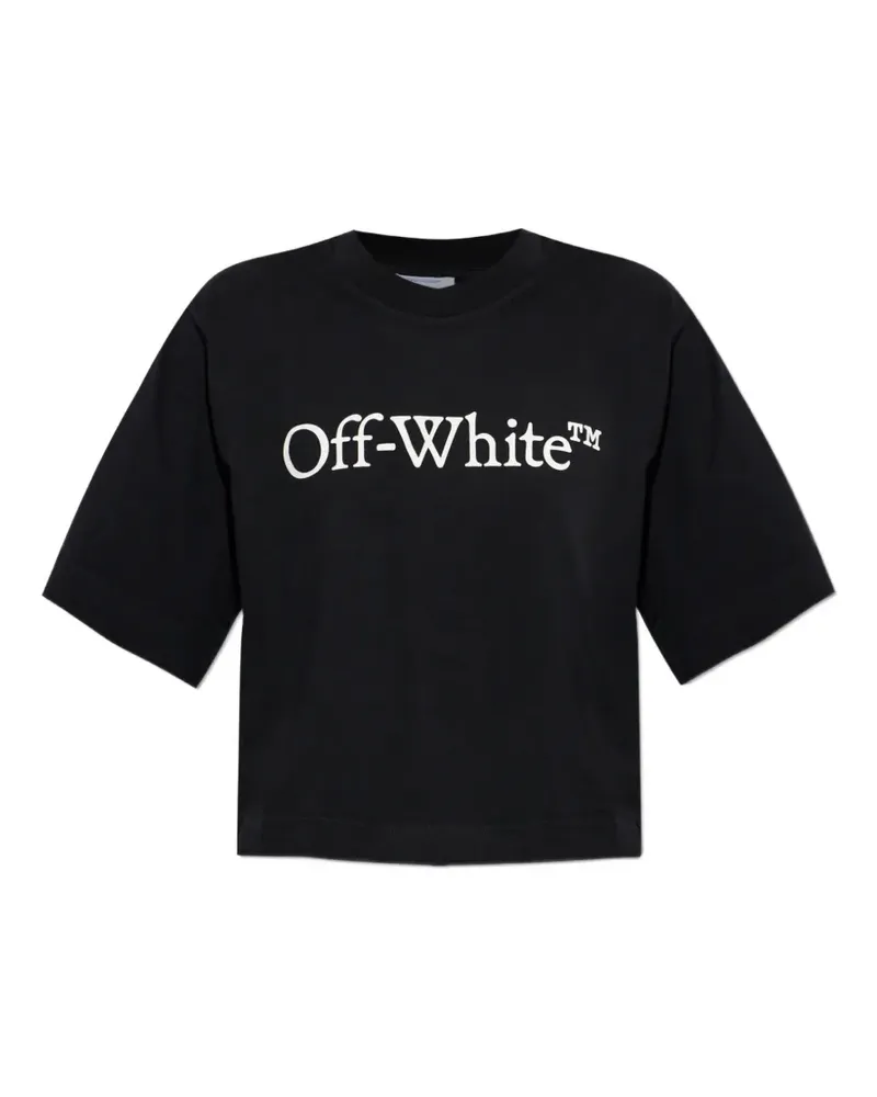 OFF-WHITE Cropped-T-Shirt mit Logo-Print - Schwarz Schwarz