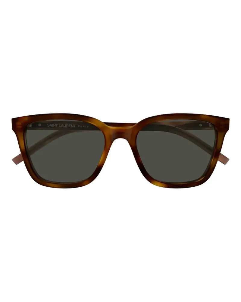 Saint Laurent tortoiseshell-effect square-frame sunglasses - Braun Braun