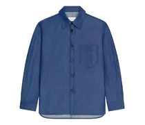 Couture Seam Jeans-Hemdjacke mit -Stempel - Blau