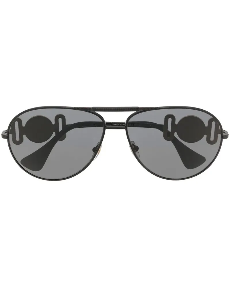 Versace Pilotenbrille mit Medusa - Schwarz Schwarz