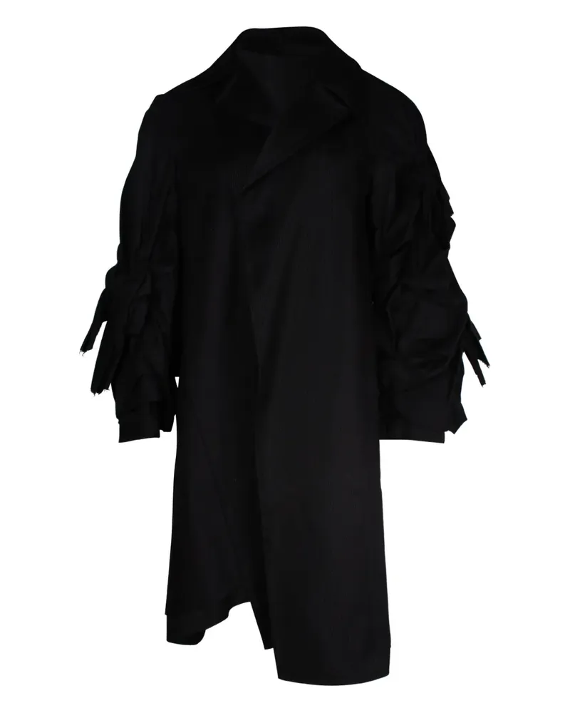 Comme des Garçons asymmetrical ruffled-sleeve coat - Schwarz Schwarz