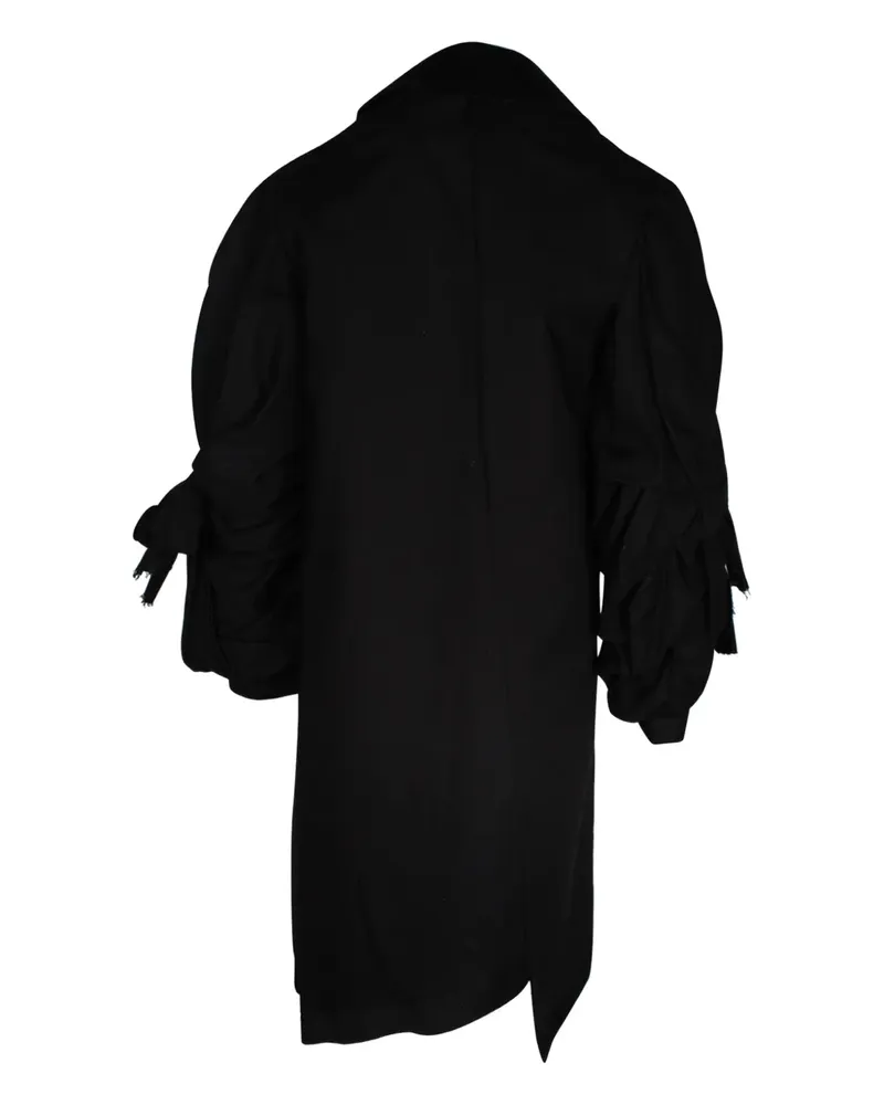 Comme des Garçons asymmetrical ruffled-sleeve coat - Schwarz Schwarz