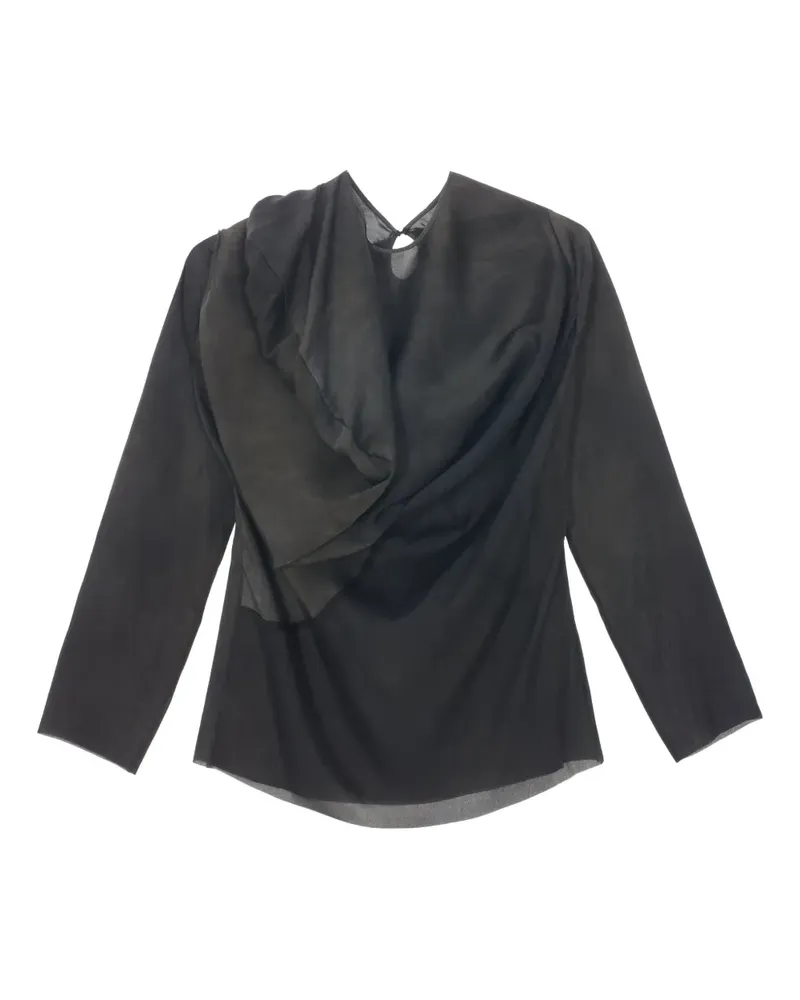 Uma Wang Asymmetrische Bluse mit Drapierung - Grau Grau