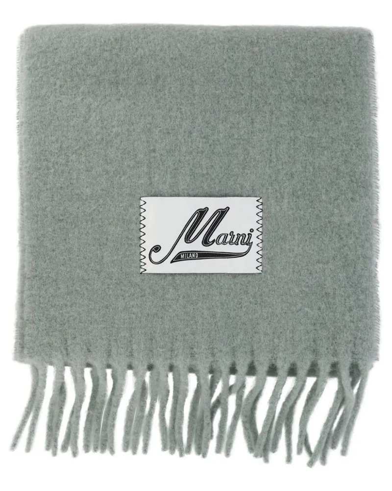 Marni Fransenschal mit Logo-Applikation - Grün Grün