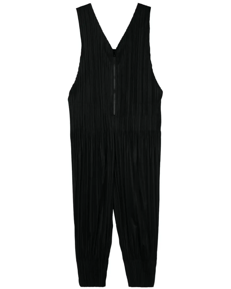 Issey Miyake Plissierter Jumpsuit Schwarz