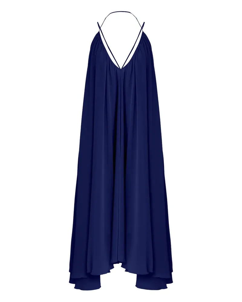OLYMPIAH Plissiertes Neckholder-Midikleid - Blau Blau