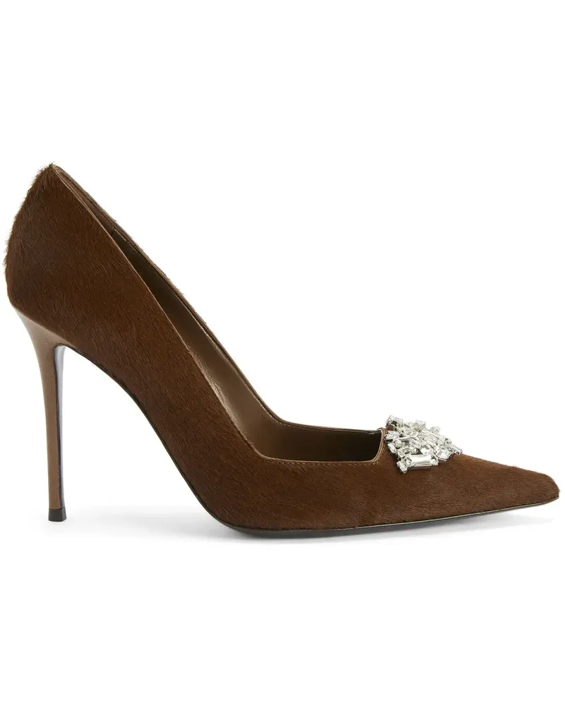 Giuseppe Zanotti Raquel Crystal Pumps 105mm - Braun Braun