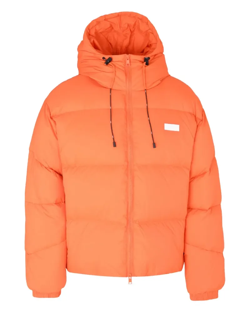 MSGM Gefütterte Jacke mit Logo-Schild - Orange Orange