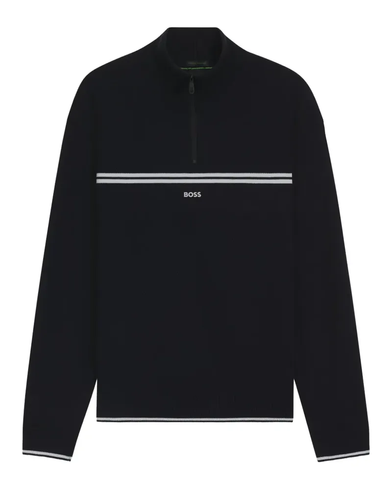 HUGO BOSS stripe-detail zip-up sweatshirt - Blau Blau