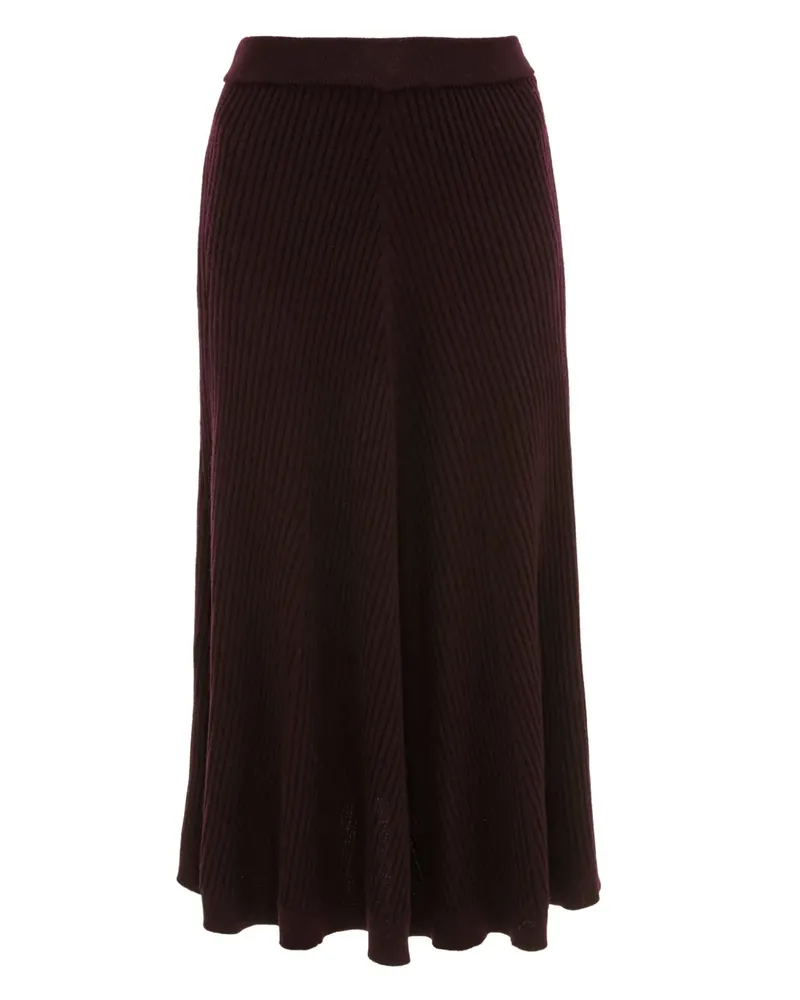 Victoria Beckham Midirock aus geripptem Strick - Rot Rot