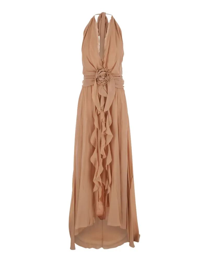 Blumarine georgette maxi dress - Nude Nude