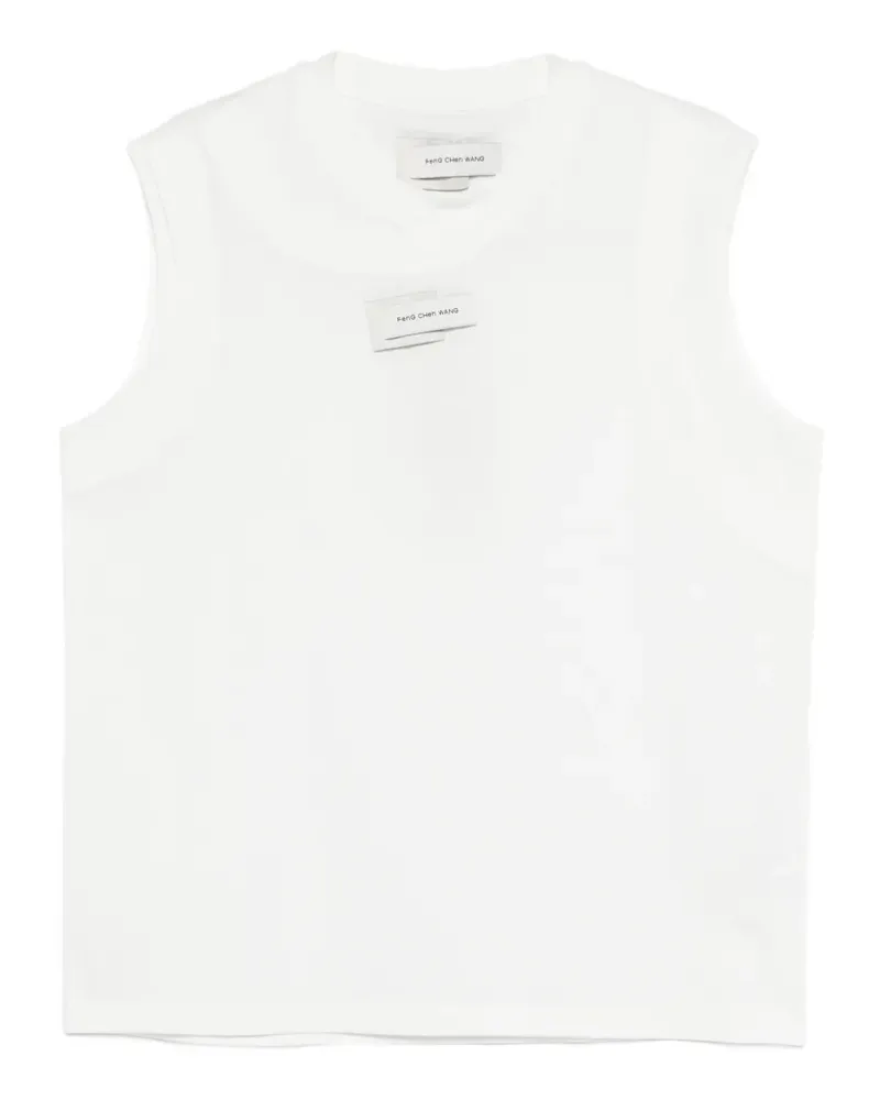 Feng Chen Wang logo-patch vest - Weiß Weiß