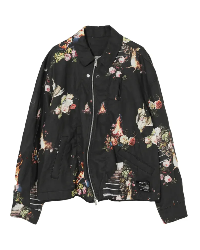 Undercover Blouson mit Blumen-Print - Schwarz Schwarz