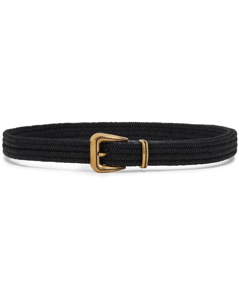 Brunello Cucinelli Gewebter Leinengürtel - Schwarz Schwarz