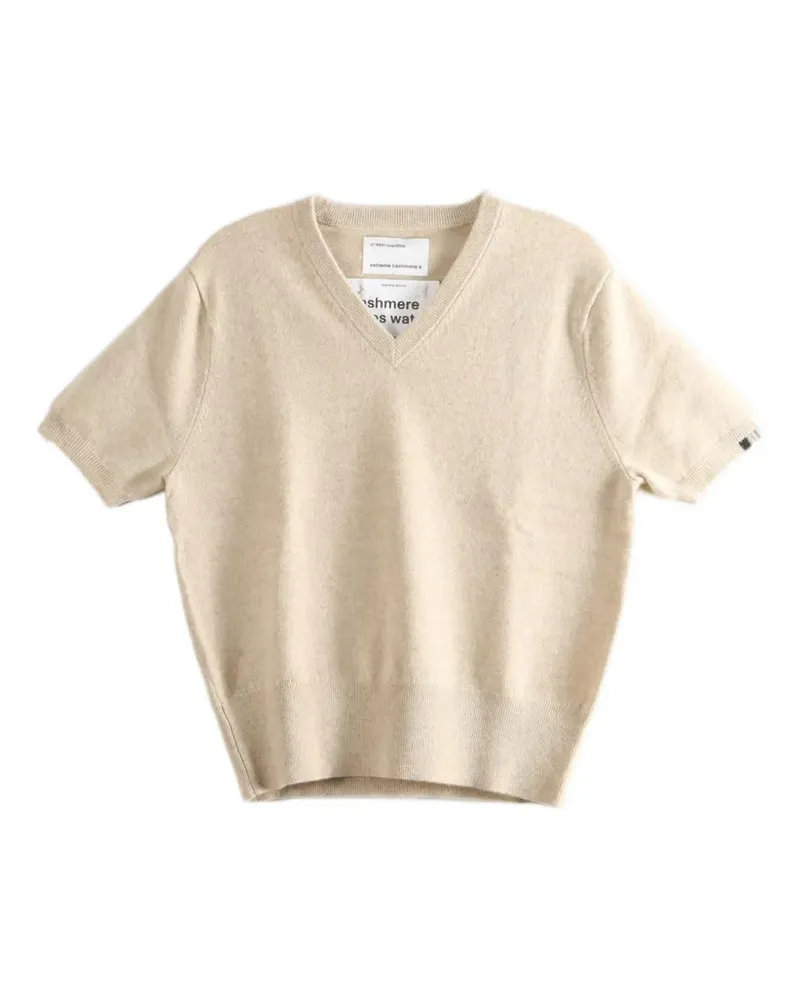 extreme cashmere N°490 Martina short-sleeve V-neck sweater - Nude Nude